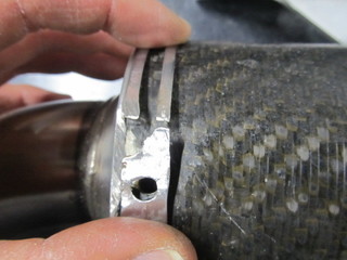 バイクサイレンサーバンド 擦り切れ破断 溶接修理 Tigアルゴンステンレス溶接 テルミニョーニ 岩手県盛岡市 街の溶接屋オーテック 各種溶接 修理 製作 加工